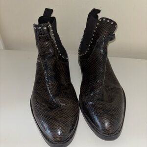 Zara Brown Ankle Boots with Studded Detail